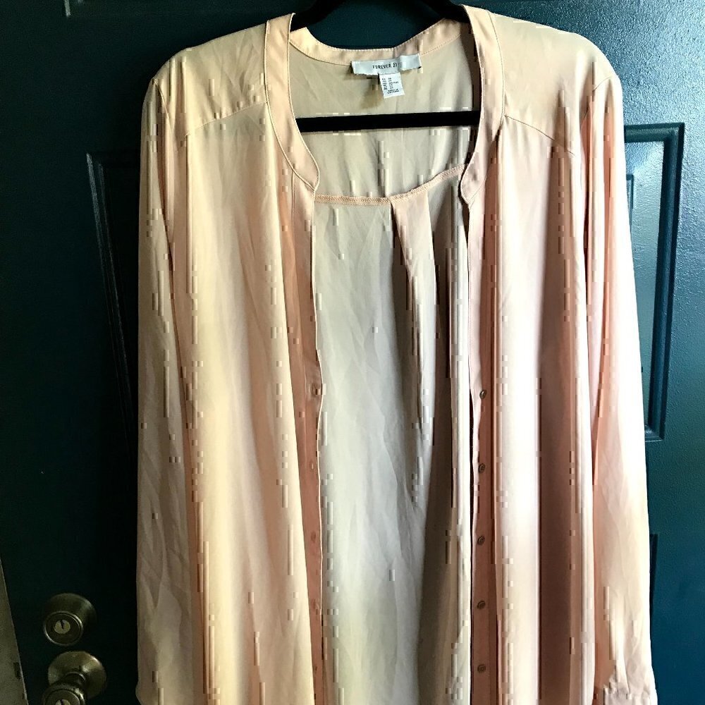 3X Forever 21 Cream Button Down